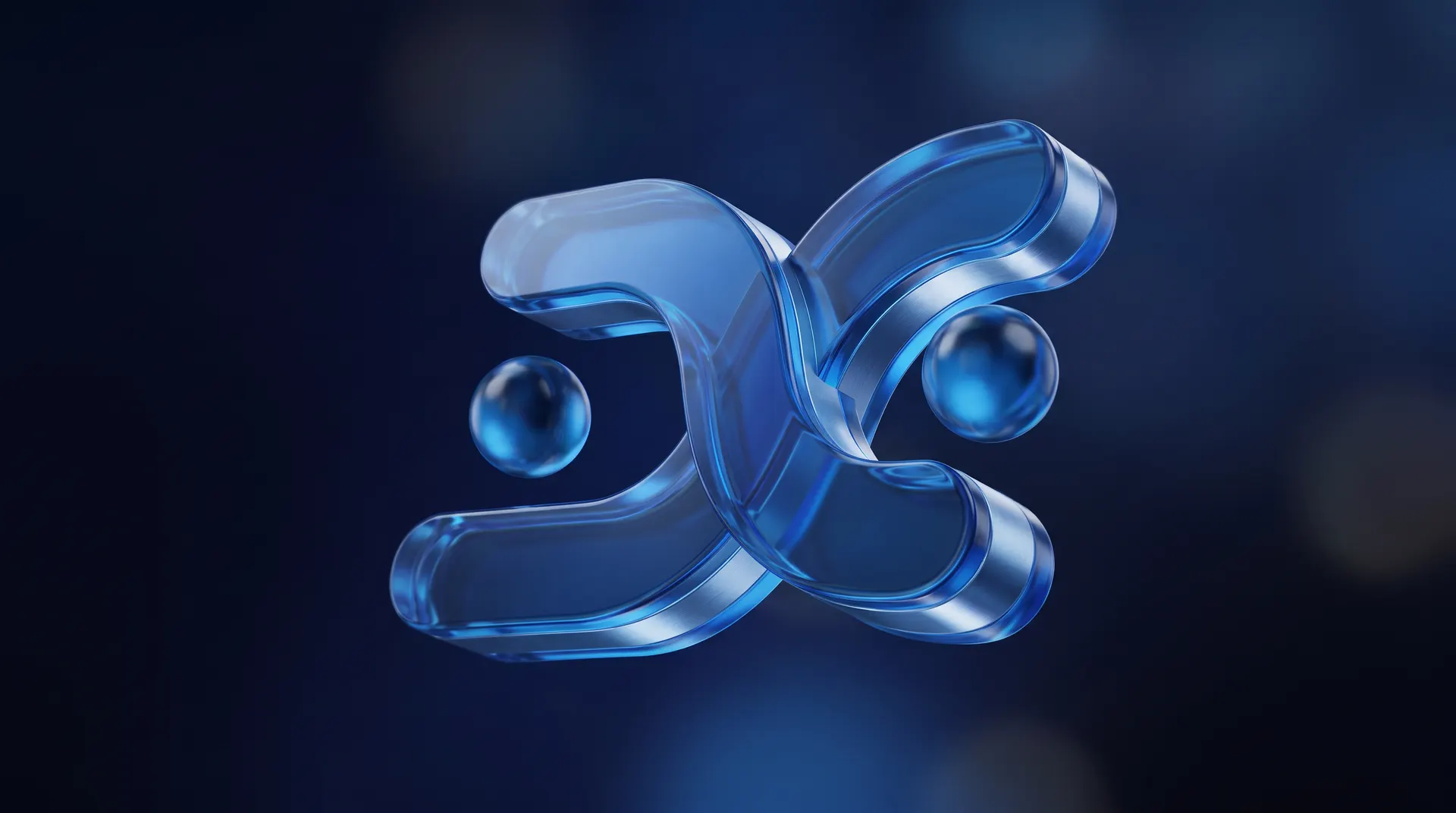 El símbolo de HARVYX en cristal azul